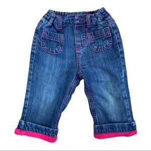 Please Mum pink fleece lined denouncing jeans